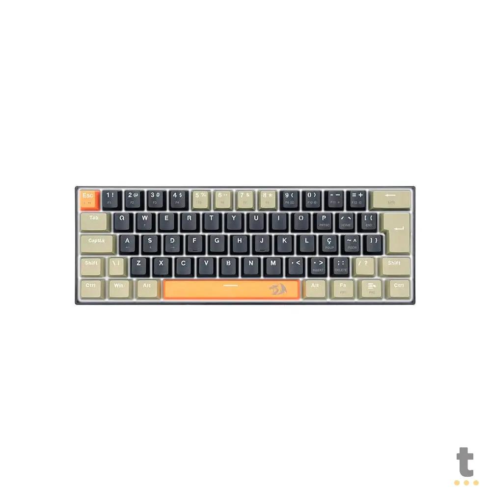 Teclado Gamer Mecânico Redragon Lakshmi Sunset Led Branco Switch Marrom - K606-OG BK GY (PT-BR) Truedata