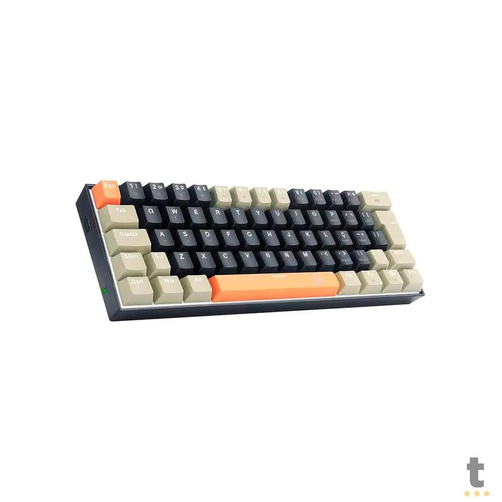 Teclado Gamer Mecânico Redragon Lakshmi Sunset Led Branco Switch Marrom - K606-OG BK GY (PT-BR) Truedata