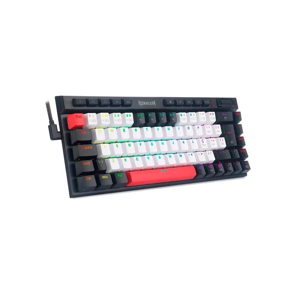 Teclado Gamer Mecânico Redragon Magic Wand Hearts Vermelho / Branco / Preto RGB Switch Marrom - K635WBR-RGB Truedata