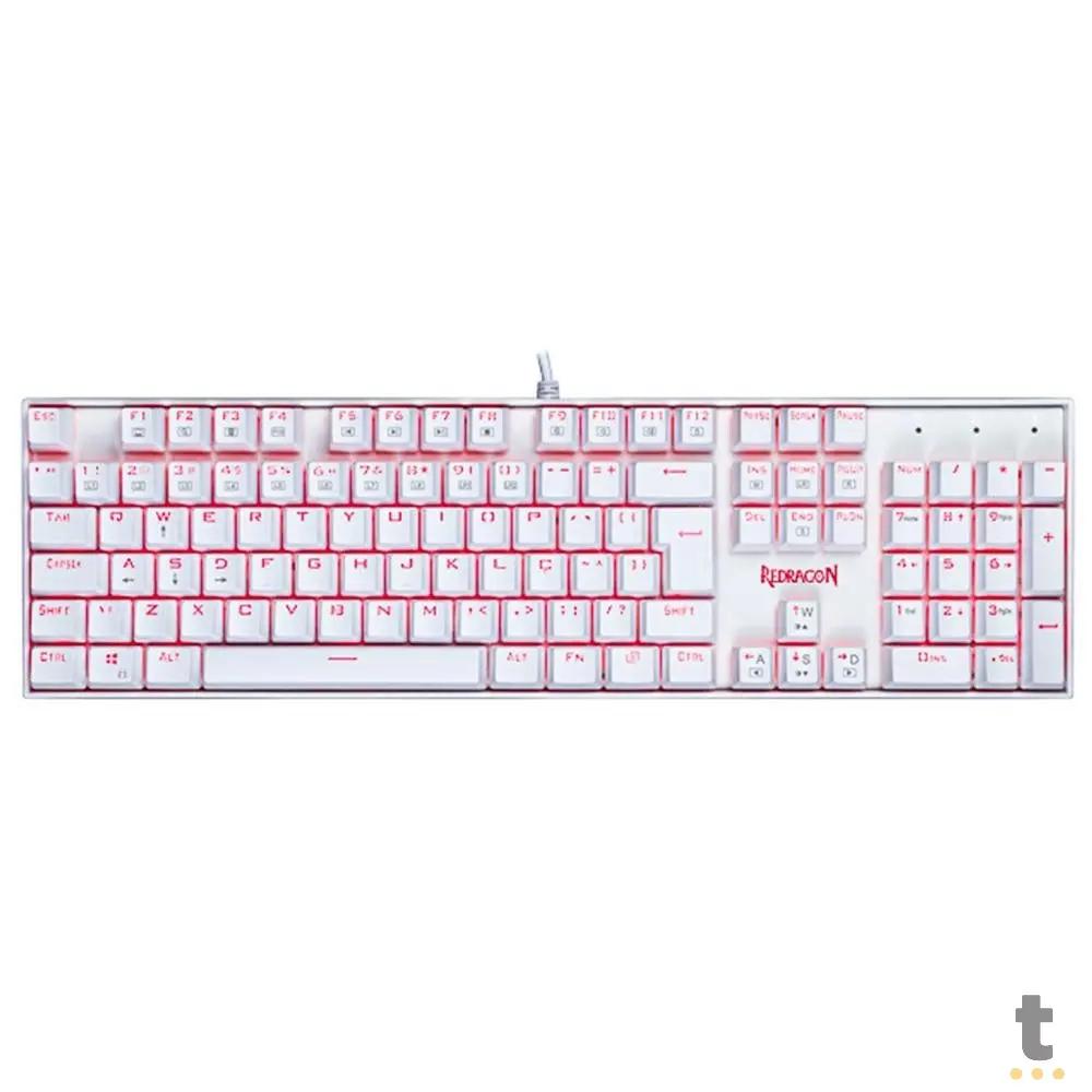 Teclado Gamer Mecânico Redragon Mitra Lunar RGB Branco - K551W-RGB (PT-BLUE) Truedata