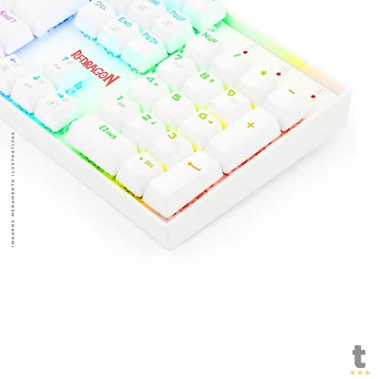 Teclado Gamer Mecânico Redragon Mitra Lunar RGB Branco - K551W-RGB (PT-RED) Truedata
