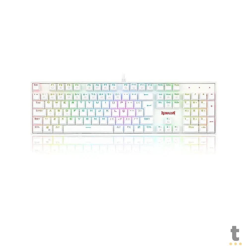 Teclado Gamer Mecânico Redragon Mitra Lunar RGB Branco - K551W-RGB (PT-RED) Truedata