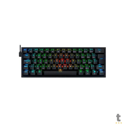 Teclado Gamer Mecânico Sem Fio Redragon Fizz Pro Preto Wireless RGB Switch Azul - K616-RGB-B Truedata