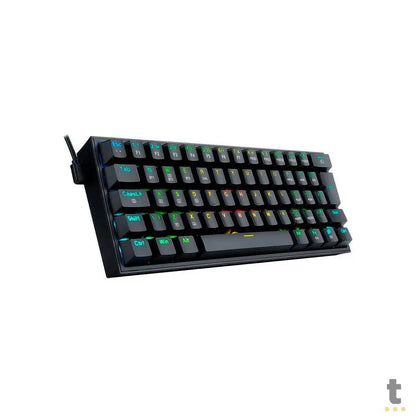 Teclado Gamer Mecânico Sem Fio Redragon Fizz Pro Preto Wireless RGB Switch Azul - K616-RGB-B Truedata