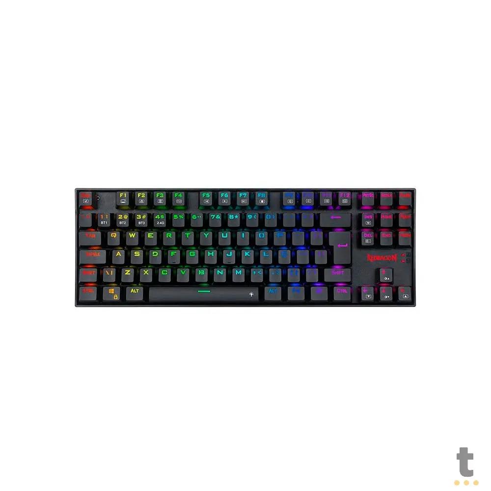 Teclado Gamer Mecanico Sem Fio Redragon Kumara Pro Wireless Rgb Preto Switch Marrom - K552RGB-BRS-B Truedata