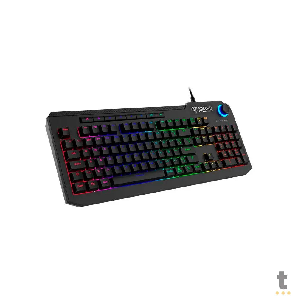 Teclado Gamer Membrana Gamdias Ares Led RGB Preto - ARES P2A (ABNT2) Truedata