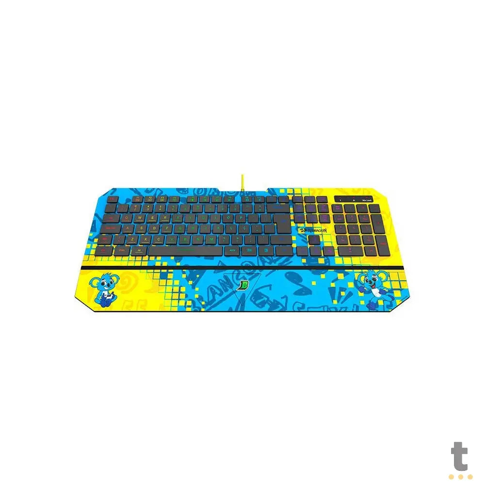 Teclado Gamer Membrana Redragon Brancoala RGB Apoio de Pulso Integrado Personalizado - B502RGB Truedata