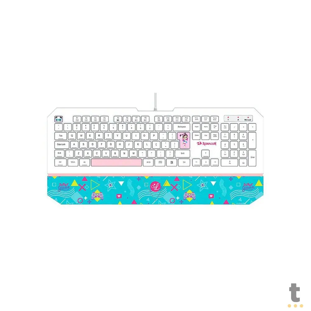 Teclado Gamer Membrana Redragon Luluca RGB Apoio de Pulso Integrado Personalizado - L502 Truedata