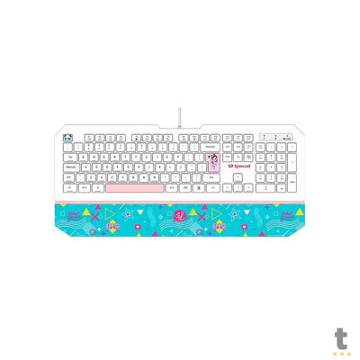 Teclado Gamer Membrana Redragon Luluca RGB Apoio de Pulso Integrado Personalizado - L502