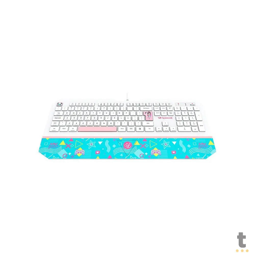 Teclado Gamer Membrana Redragon Luluca RGB Apoio de Pulso Integrado Personalizado - L502 Truedata