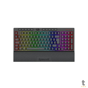 Teclado Gamer Membrana Redragon Shiva 98 RGB Preto C/ Apoio de Pulso - K515-RGB