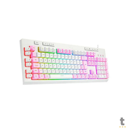 Teclado Gamer Membrana Redragon Shiva RGB Branco - K512WP-RGB - Rosa/Branco Truedata