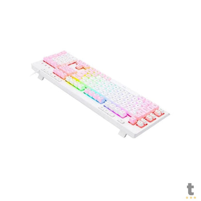 Teclado Gamer Membrana Redragon Shiva RGB Branco - K512WP-RGB - Rosa/Branco Truedata