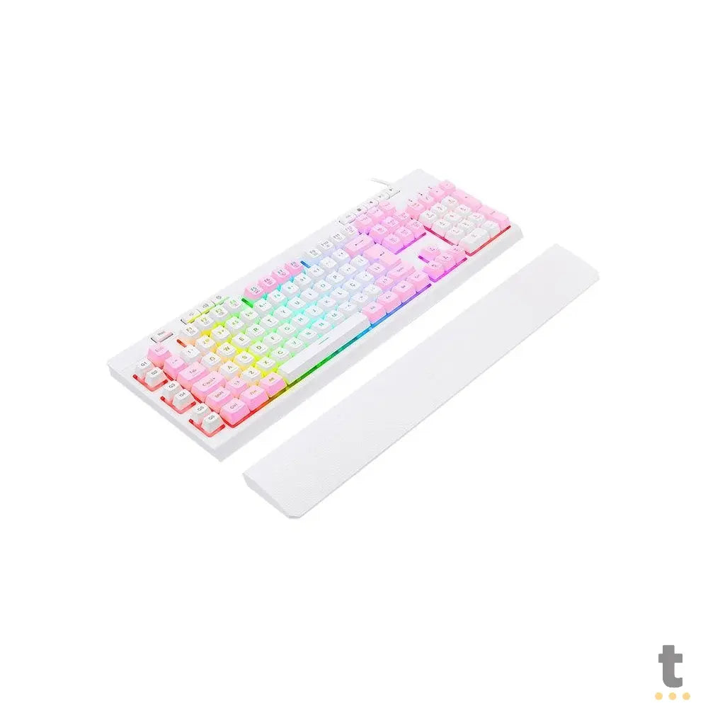 Teclado Gamer Membrana Redragon Shiva RGB Branco - K512WP-RGB - Rosa/Branco Truedata