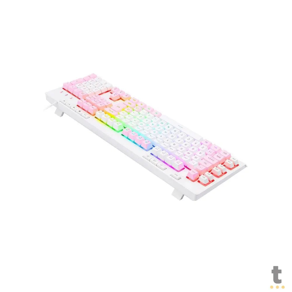 Teclado Gamer Membrana Redragon Shiva RGB Branco - K512WP-RGB - Rosa/Branco Truedata