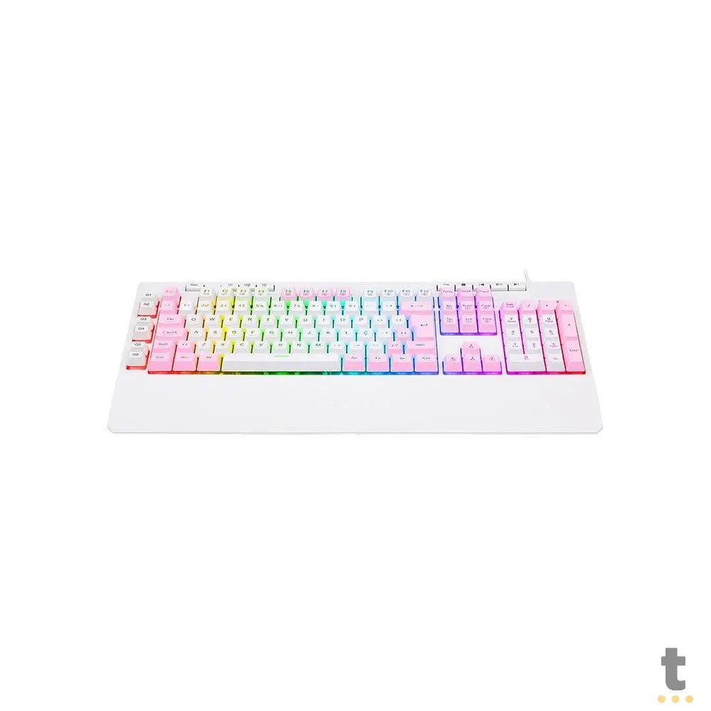 Teclado Gamer Membrana Redragon Shiva RGB Branco - K512WP-RGB - Rosa/Branco Truedata