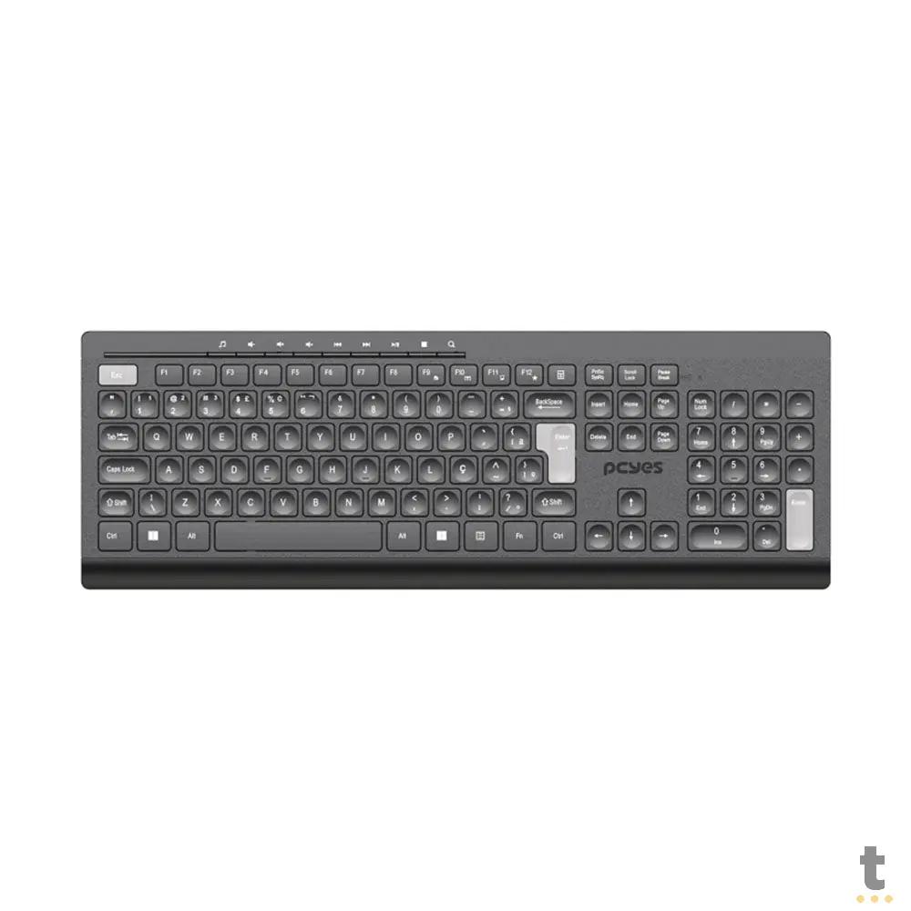 Teclado Sem Fio PCYes Soft Preto / Cinza - PTOSFWAB Truedata