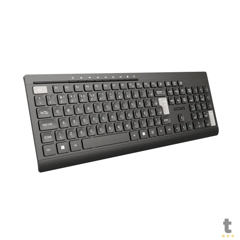 Teclado Sem Fio PCYes Soft Preto / Cinza - PTOSFWAB Truedata