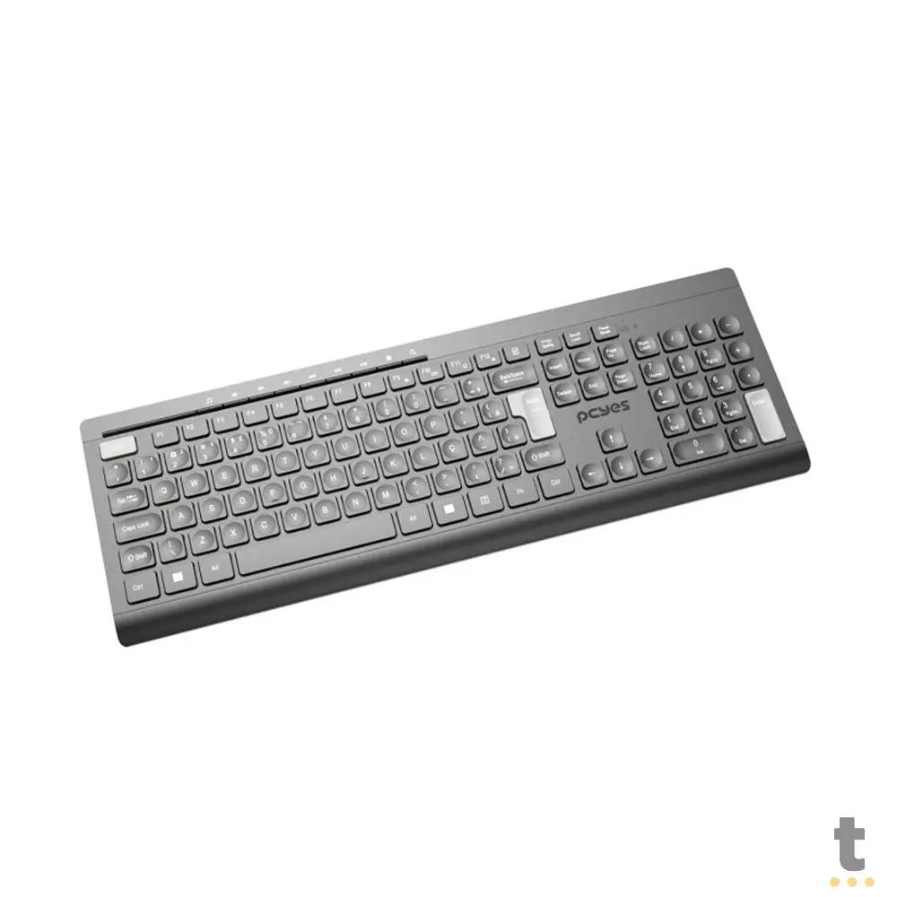 Teclado Sem Fio PCYes Soft Preto / Cinza - PTOSFWAB Truedata