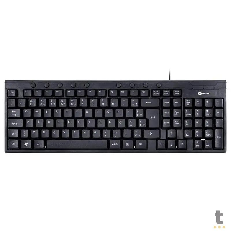 Teclado USB Slim Dynamic 116 Teclas ABNT2 1.8m Preto Vinik - DT130 Truedata