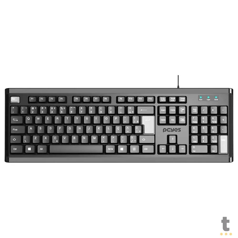 Teclado Usb PCYes Classic Preto / Cinza - Ptocl2Ab Truedata