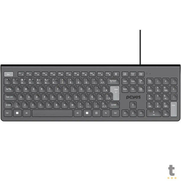 Teclado Usb PCYes Soft Preto / Cinza - Ptosf2Ab