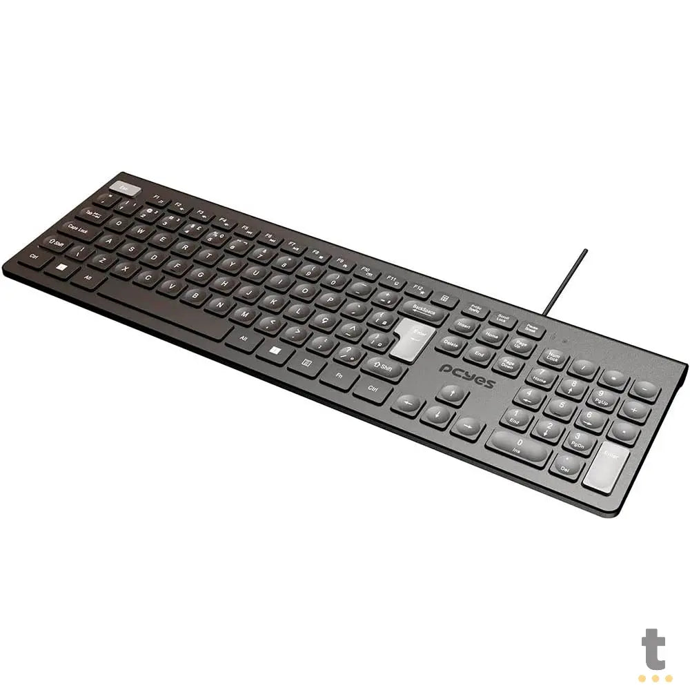 Teclado Usb PCYes Soft Preto / Cinza - Ptosf2Ab Truedata
