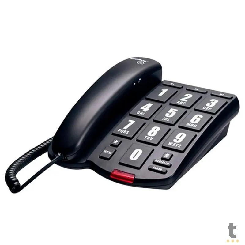 Telefone Intelbras Tok Facil Preto - 4000034 Truedata