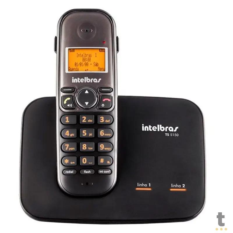 Telefone Sem Fio Digital Para Duas Linhas Intelbras Ts5150 Preto Ident De Chamadas - 4125150 Truedata