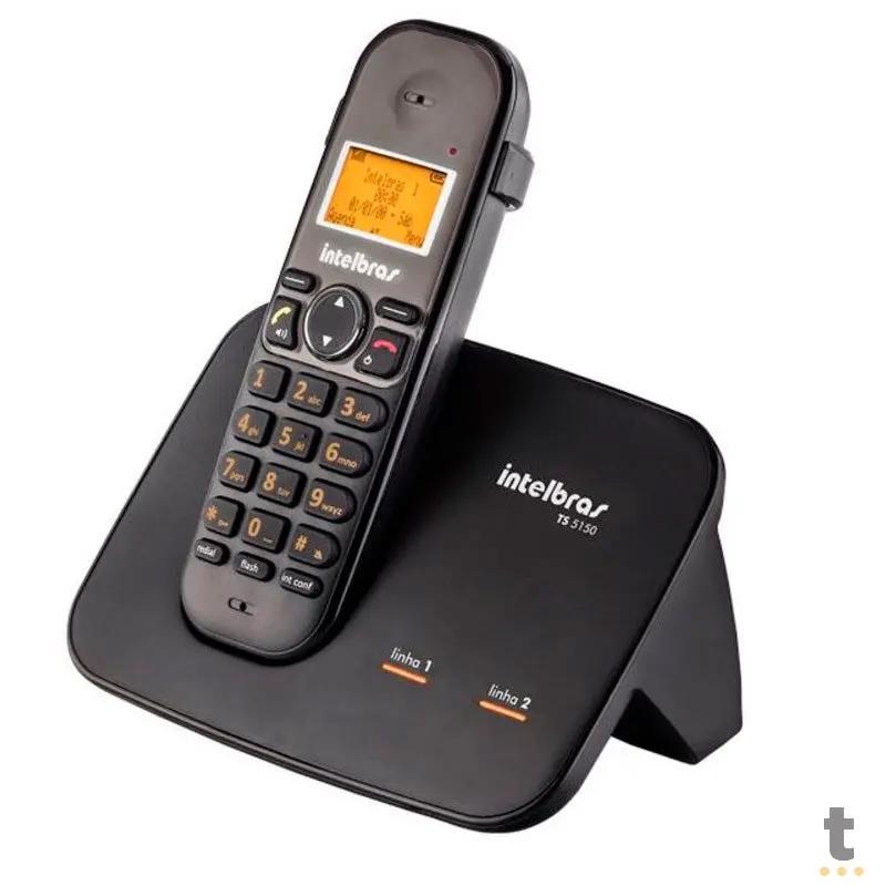 Telefone Sem Fio Digital Para Duas Linhas Intelbras Ts5150 Preto Ident De Chamadas - 4125150 Truedata