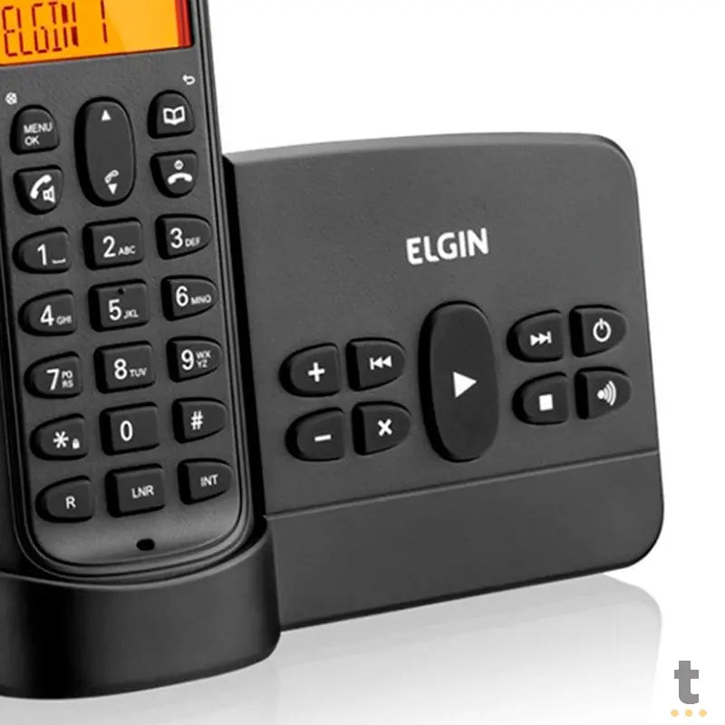 Telefone Sem Fio Elgin Secretária Eletrônica, Id de Chamadas e Viva Voz Preto - TSF800SE Truedata