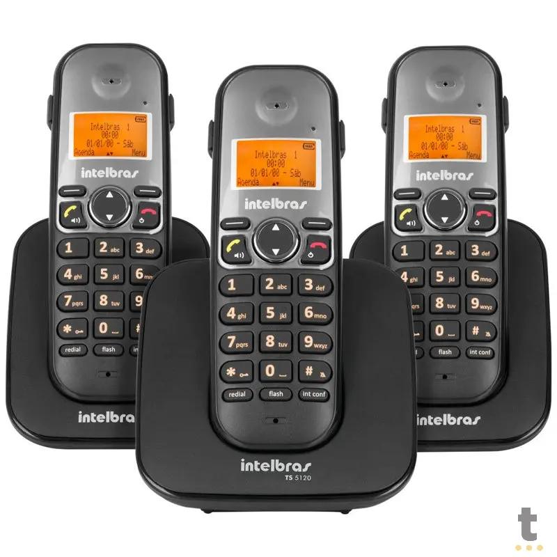 Telefone Sem Fio Intelbras TS5123 + 2 Ramais  - 4125123 Truedata