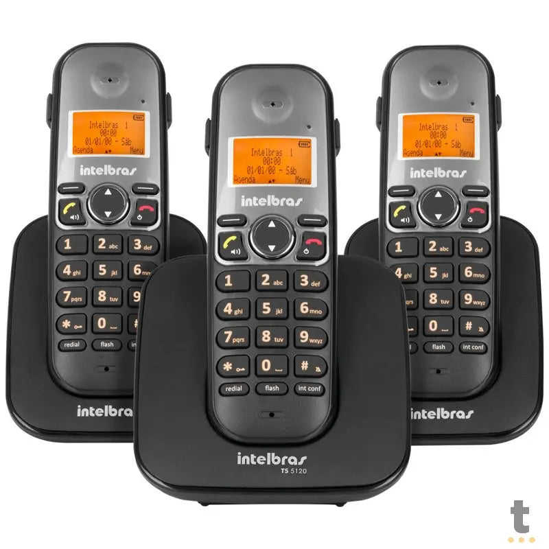 Telefone Sem Fio Intelbras TS5123 + 2 Ramais  - 4125123 Truedata