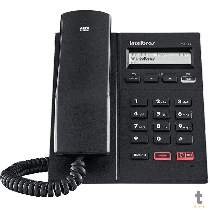 Telefone Voip Ip Intelbras Tip 125i Preto Display Viva Voz Hd - 4201250 Truedata