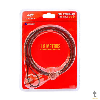 Trava De Notebook em Cabo de Aço Com Chave C3Tech -CS-30 Truedata
