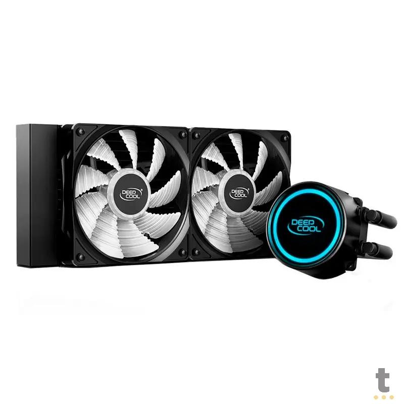 Water Cooler Dual Fan Deepcool Gammax L240T Led Azul (Intel/AMD) - DP-H12RF-GL240TB Truedata