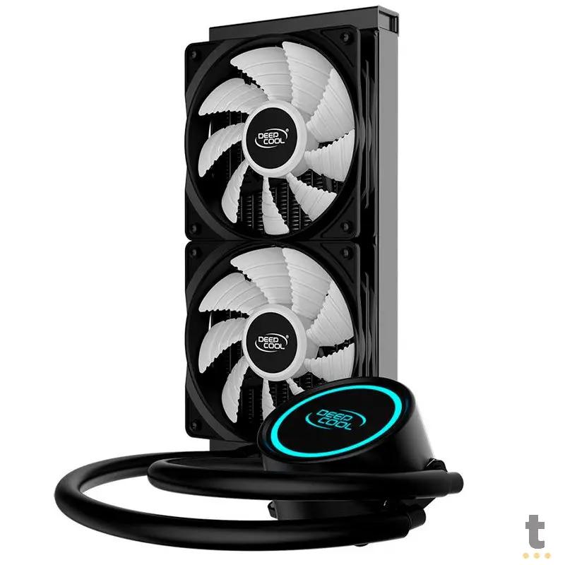 Water Cooler Dual Fan Deepcool Gammax L240T Led Azul (Intel/AMD) - DP-H12RF-GL240TB Truedata