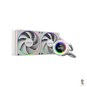 Water Cooler Dual Fan PCYes Vision White Ghost ARGB C/ Visor Lcd 2,1" (Intel/AMD) Branco - VS240WG