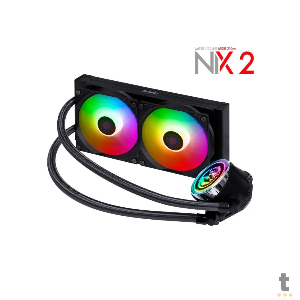 Water Cooler PCYes 2 Fans Nix 2 ARGB (Intel/AMD) Preto - PCYWCNIX240 Truedata