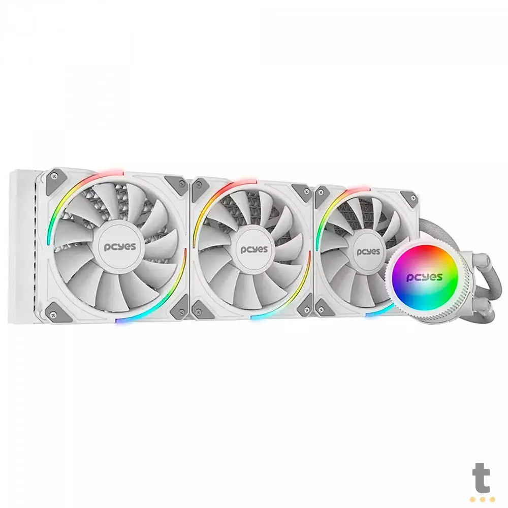 Water Cooler PCYes Sangue Frio 3 Triple Fan 360mm ARGB TDP 350W (Intel/AMD) Branco - ARGBSF3360WGBR Truedata