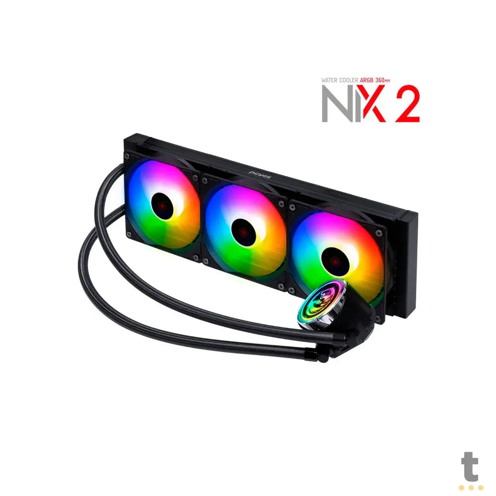 Water Cooler PCYes Triple Fan Nix 2 ARGB (Intel/AMD) Preto - PCYWCNIX360 Truedata