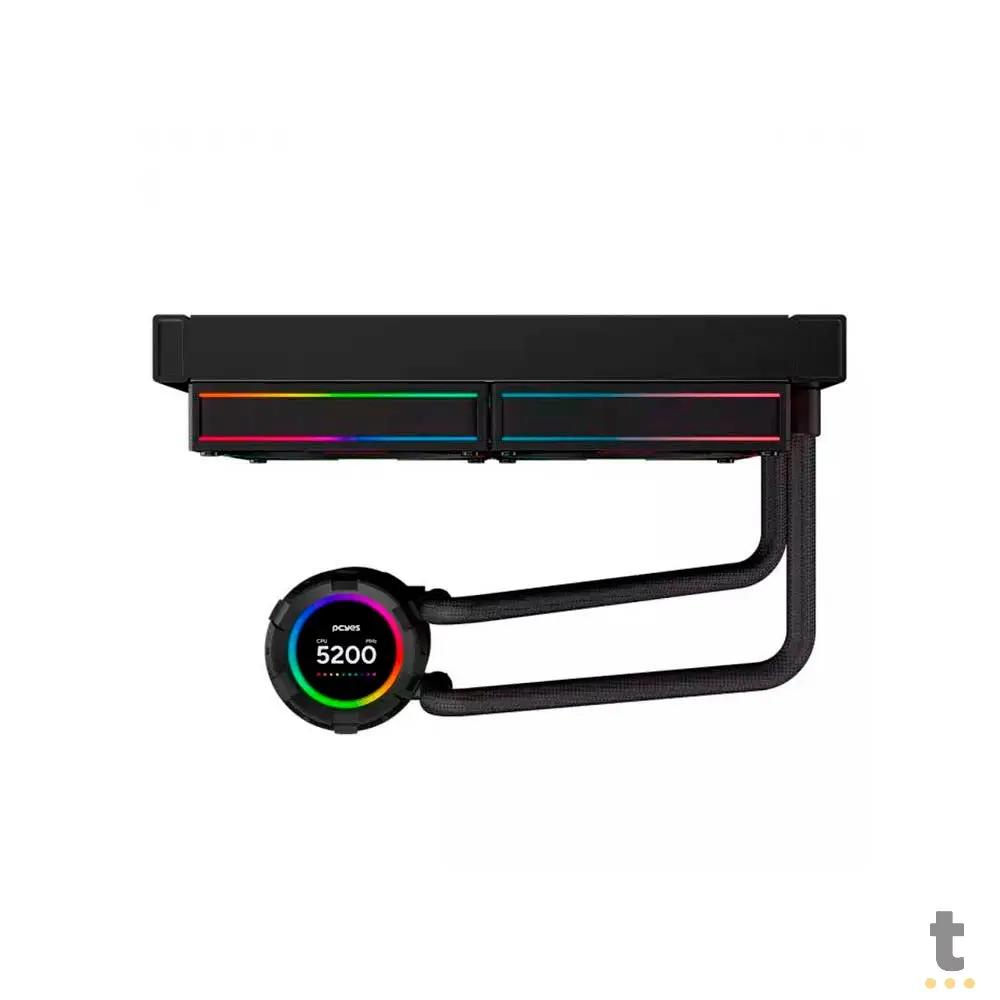 Water Cooler PCYes Vision 2 Fans 240mm Tela LCD 2,1'' (Intel/AMD) Black Vulcan - Vs240Bv Truedata