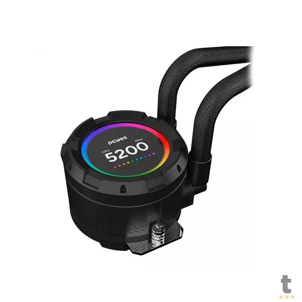 Water Cooler PCYes Vision 2 Fans 240mm Tela LCD 2,1'' (Intel/AMD) Black Vulcan - Vs240Bv Truedata