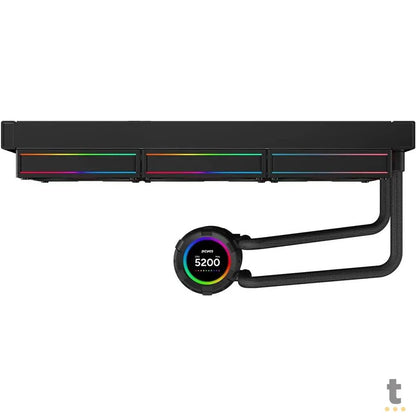 Water Cooler PCYes Vision 3 Fans 360mm Tela LCD 2,1'' (Intel/AMD) Black Vulcan - Vs360Bv Truedata