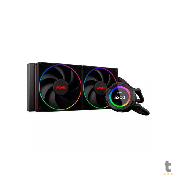 Water Cooler PCYes Vision Dual Fan 240mm Tela LCD 2,1'' (Intel/AMD) Black Vulcan - Vs240Bv