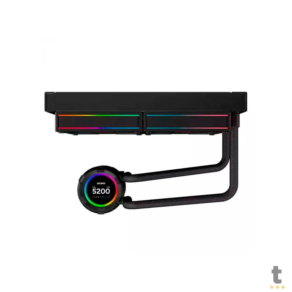 Water Cooler PCYes Vision Dual Fan 240mm Tela LCD 2,1'' (Intel/AMD) Black Vulcan - Vs240Bv Truedata