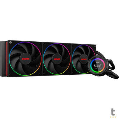 Water Cooler PCYes Vision Triple Fan 360mm Tela LCD 2,1'' (Intel/AMD) Black Vulcan - Vs360Bv