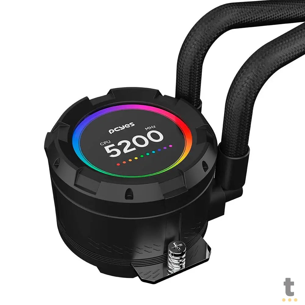 Water Cooler PCYes Vision Triple Fan 360mm Tela LCD 2,1'' (Intel/AMD) Black Vulcan - Vs360Bv Truedata