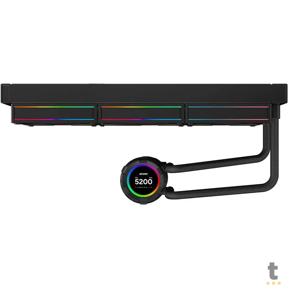 Water Cooler PCYes Vision Triple Fan 360mm Tela LCD 2,1'' (Intel/AMD) Black Vulcan - Vs360Bv Truedata