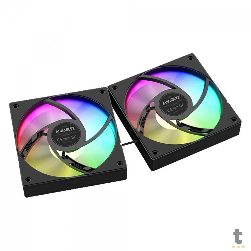 Water Cooler Single Fan Gamdias Aura ARGB 120mm (Intel/AMD) Preto - AURA GL 120 V2 Truedata